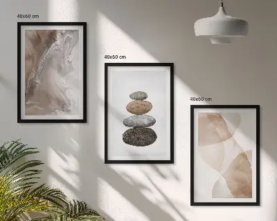 Set di 3 quadri con forme astratte dai colori pastello