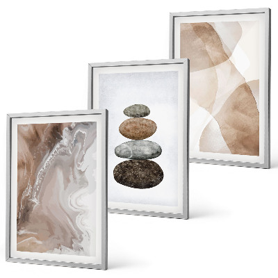 Set di 3 quadri Forme astratte dai colori pastello