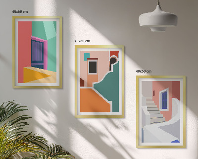 Composizione di quadri Illustrazioni colorate di edifici