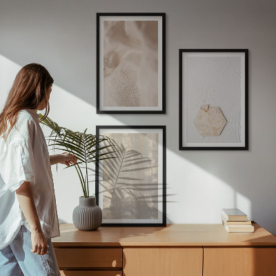 Set di 3 quadri Texture delicate, stile boho-chic.