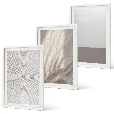 Composizione di quadri con texture boho naturali