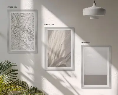 Composizione di quadri con texture boho naturali