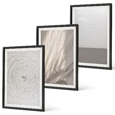 Composizione di quadri con texture boho naturali