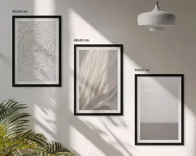 Composizione di quadri con texture boho naturali