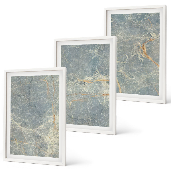 Set di 3 quadri Pietra decorativa in marmo verde
