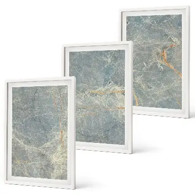 Pietra decorativa in marmo verde set di 3 quadri