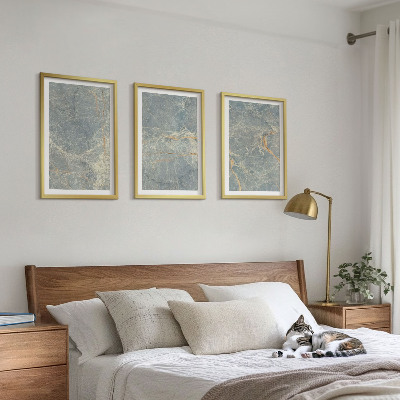 Set di 3 quadri Pietra decorativa in marmo verde