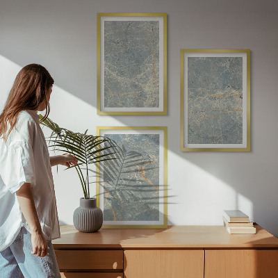 Set di 3 quadri Pietra decorativa in marmo verde