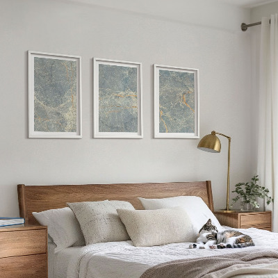 Set di 3 quadri Pietra decorativa in marmo verde