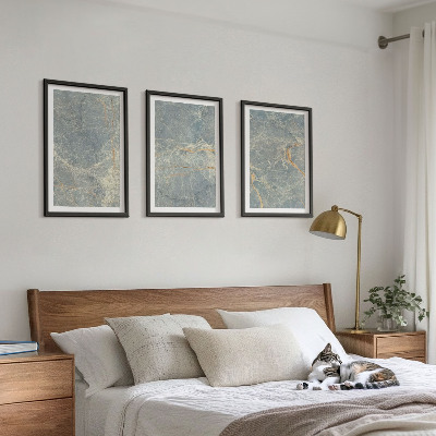 Set di 3 quadri Pietra decorativa in marmo verde