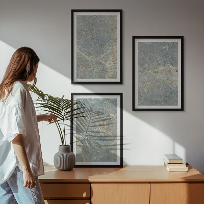 Set di 3 quadri Pietra decorativa in marmo verde