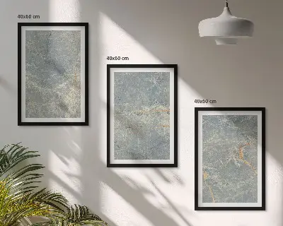 Pietra decorativa in marmo verde set di 3 quadri