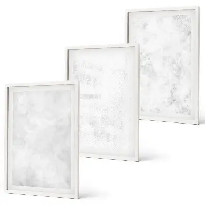 Composizione di quadri con sfondo minimalista a pois bianchi
