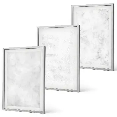 Composizione di quadri con sfondo minimalista a pois bianchi
