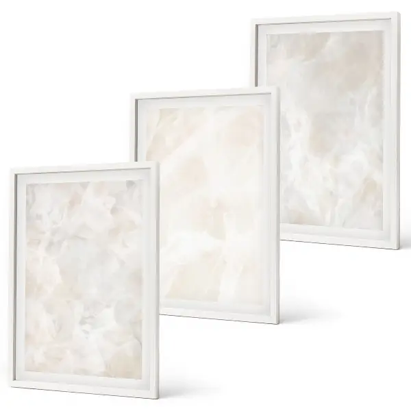 Set di quadri incorniciati con stampa di strutture in marmo color pastello