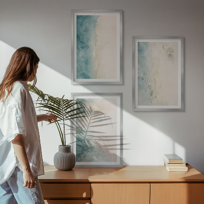 Composizione di quadri Minimalismo su tela ad acquerello