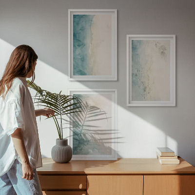 Composizione di quadri Minimalismo su tela ad acquerello