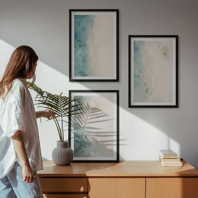 Composizione di quadri Minimalismo su tela ad acquerello