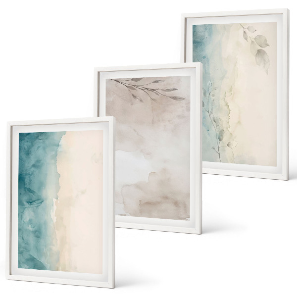 Set di 3 quadri Texture delicate ad acquerello.