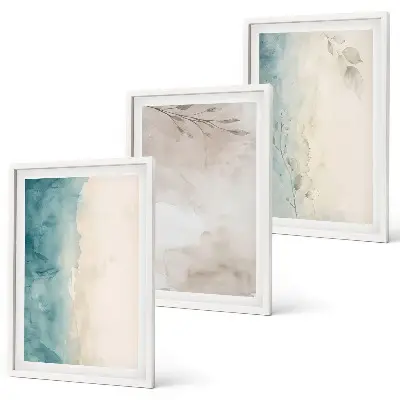 Set di 3 quadri con texture delicate ad acquerello