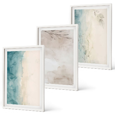 Set di 3 quadri Texture delicate ad acquerello.