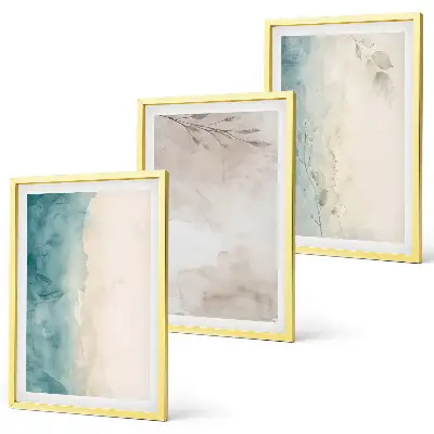 Set di 3 quadri con texture delicate ad acquerello