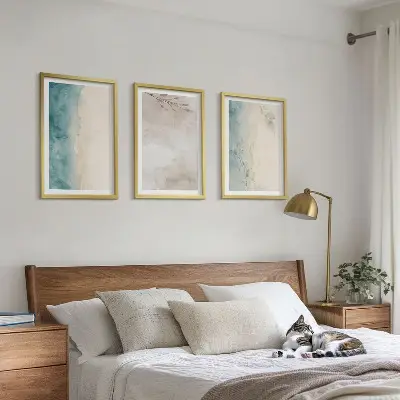 Set di 3 quadri con texture delicate ad acquerello