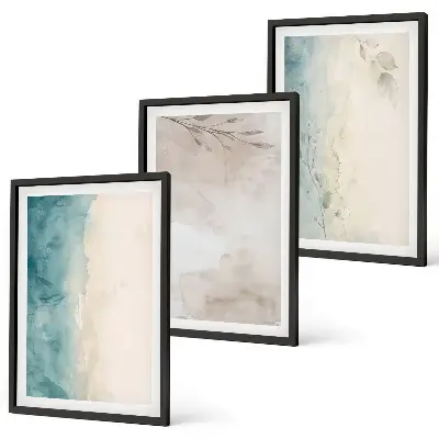 Set di 3 quadri con texture delicate ad acquerello