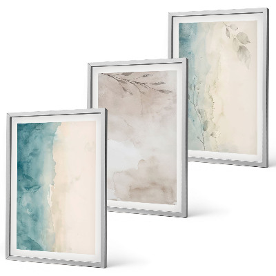 Set di 3 quadri Texture delicate ad acquerello.