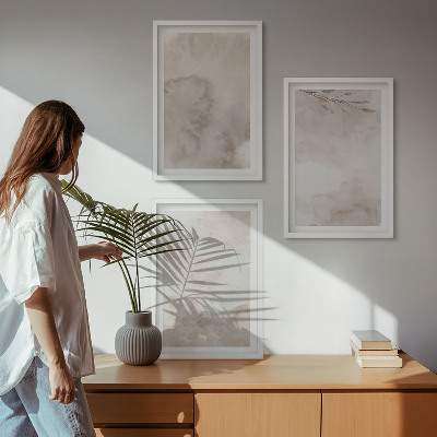 Set di quadri incorniciati Colori ad acquerello boho rovesciati