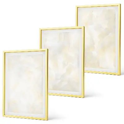 Set di 3 quadri con design pittorico dalla texture brillante
