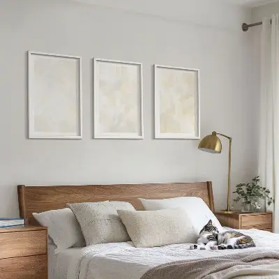 Set di 3 quadri con design pittorico dalla texture brillante