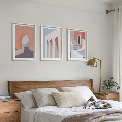 Set di quadri incorniciati Illustrazioni architettoniche minimaliste