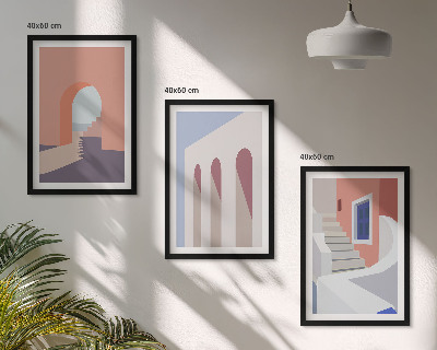 Set di quadri incorniciati Illustrazioni architettoniche minimaliste