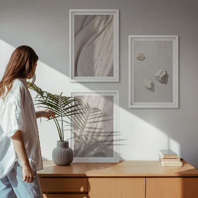 Set di 3 quadri Primi piani della struttura in stile boho