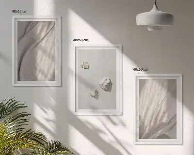 Set di 3 quadri con primi piani di strutture in stile boho