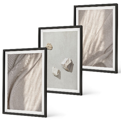 Set di 3 quadri Primi piani della struttura in stile boho