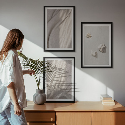 Set di 3 quadri Primi piani della struttura in stile boho