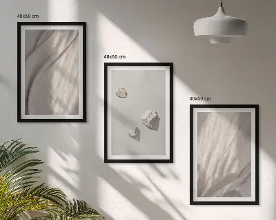 Set di 3 quadri con primi piani di strutture in stile boho