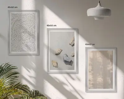Composizione di quadri con strutture e texture naturali in stile boho