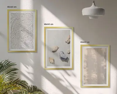 Composizione di quadri con strutture e texture naturali in stile boho