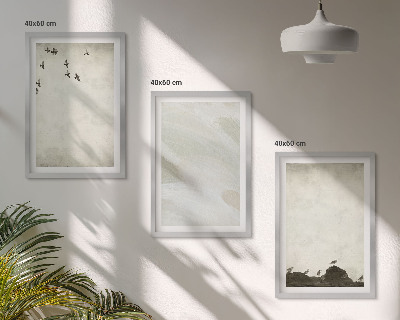 Set di 3 quadri Uccelli rocce pennellate decorazioni