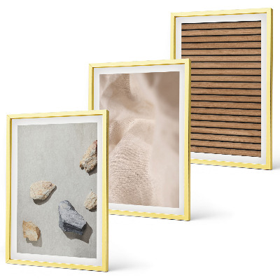 Set di 3 quadri Trame di pietre, legno e tessuti