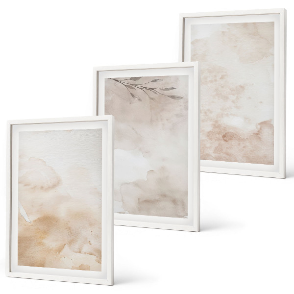 Set di quadri incorniciati foglie acquerellate dai colori pastello