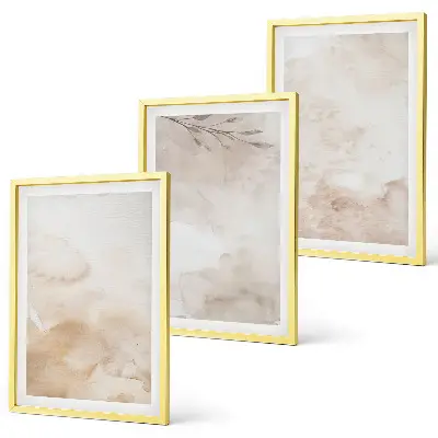 Set di quadri incorniciati con foglie ad acquerello dai colori pastello