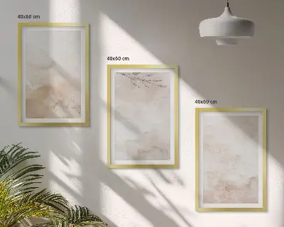 Set di quadri incorniciati con foglie ad acquerello dai colori pastello