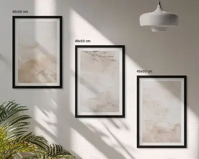 Set di quadri incorniciati con foglie ad acquerello dai colori pastello
