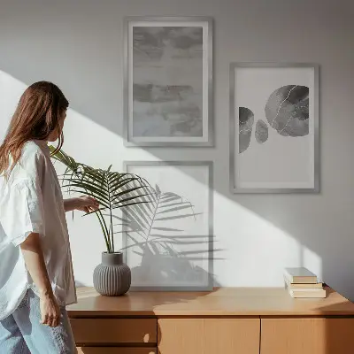 Set di quadri incorniciati con stampe di strutture astratte moderne