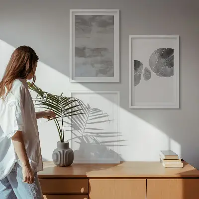 Set di quadri incorniciati con stampe di strutture astratte moderne