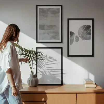 Set di quadri incorniciati con stampe di strutture astratte moderne
